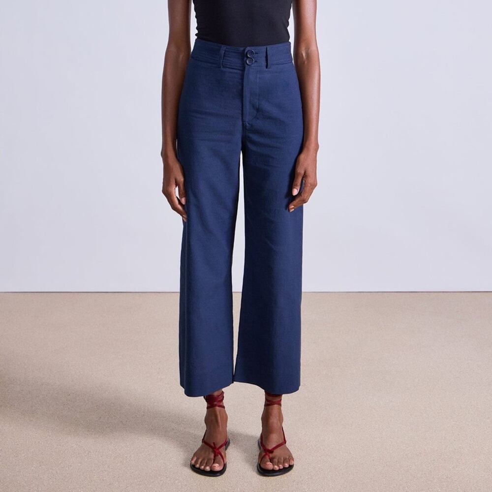 A PIECE APART CLASSIC MERIDA PANT IN NAVY BLUE SIZE 4